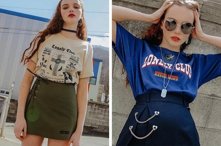 三款小众t恤,清新多色撞色t恤