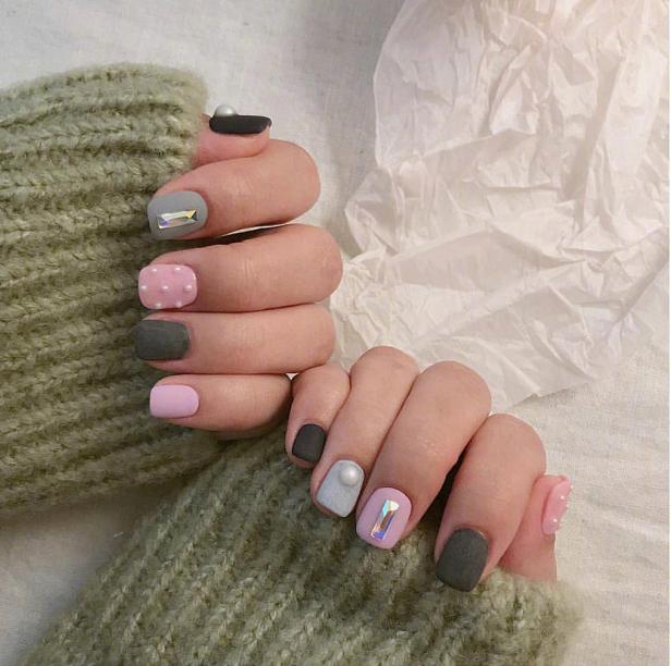 闪亮又质感的美甲造型,超亮异形美甲钻