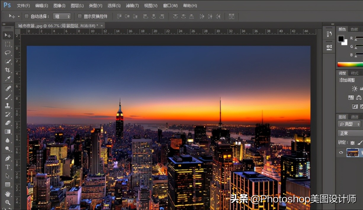ps斑斓图片效果,ps夜色图片调色教程