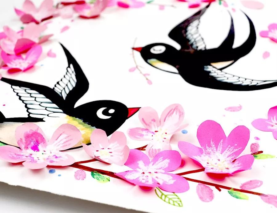 桃花开儿童画,桃花开燕归来的儿童画教案