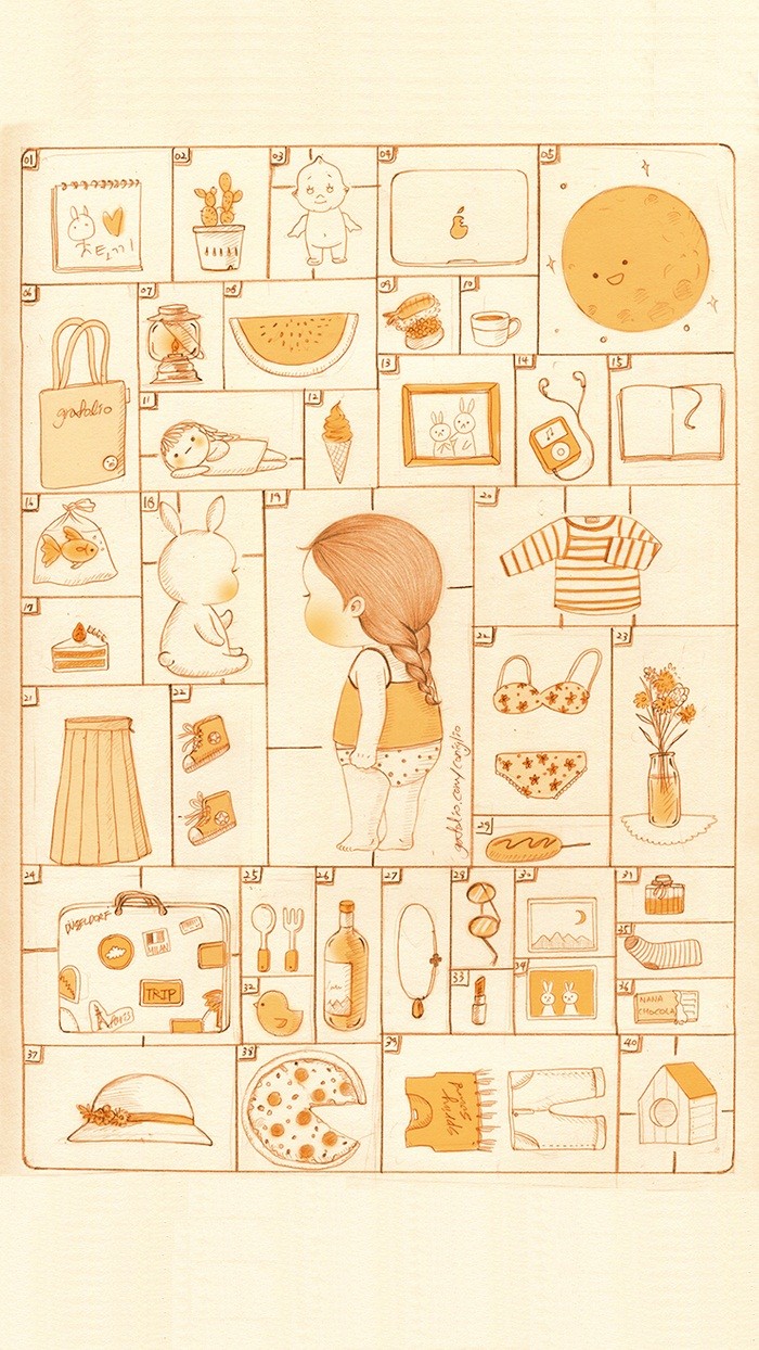 少女与兔子插画,兔子手绘创意插画