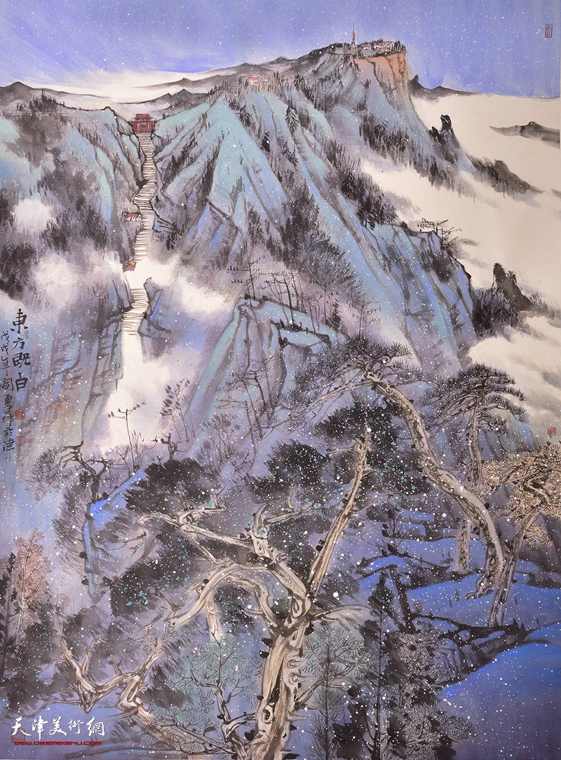 天津市青年山水画家闫勇,天津画家闫勇作品