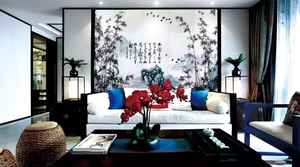 小刺绣墙布背景墙,电视背景墙布刺绣效果图