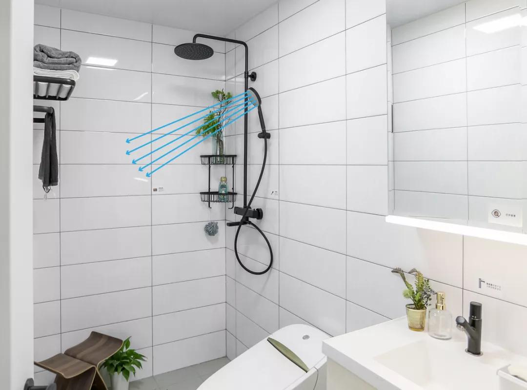 最简易的干湿分离淋浴间,淋浴区干湿分离