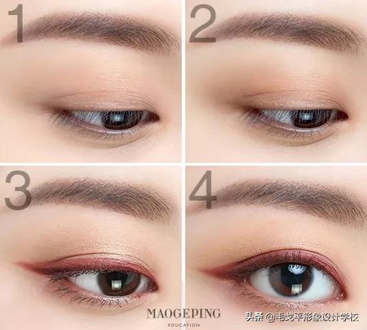 网红眼影盘ins眼影画法,红色眼影和橙色眼影搭配画法