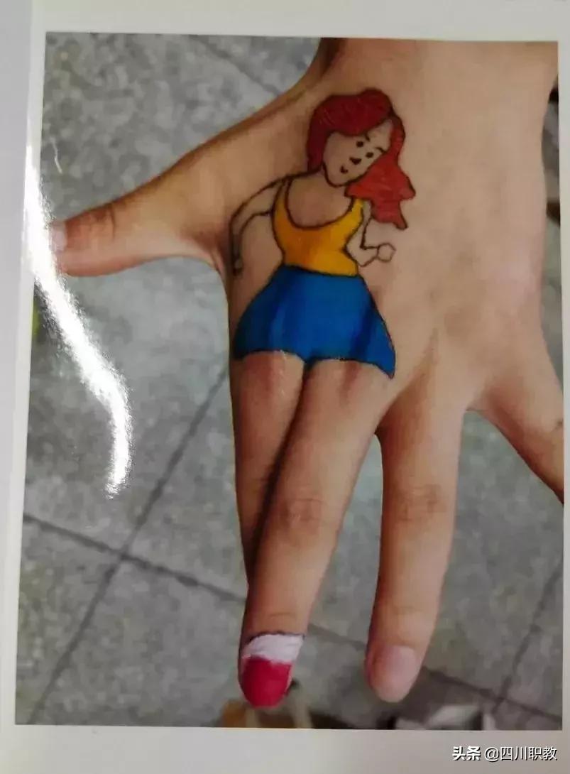 中学生面部彩绘,高校手绘