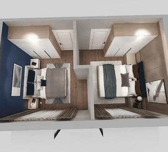 卧室布置一床一衣柜,小平米主卧室多收纳设计方案