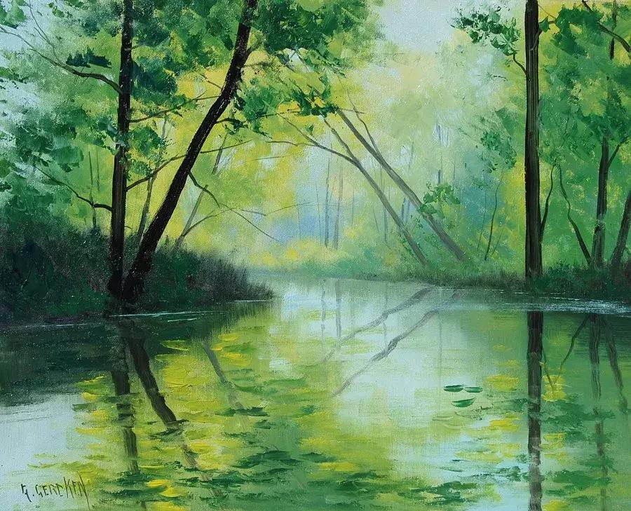 三个画家笔下的雪景,三位油画家的风景画