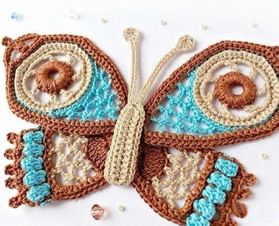 简单蝴蝶的钩织教程,钩针织蝴蝶教程简单易学