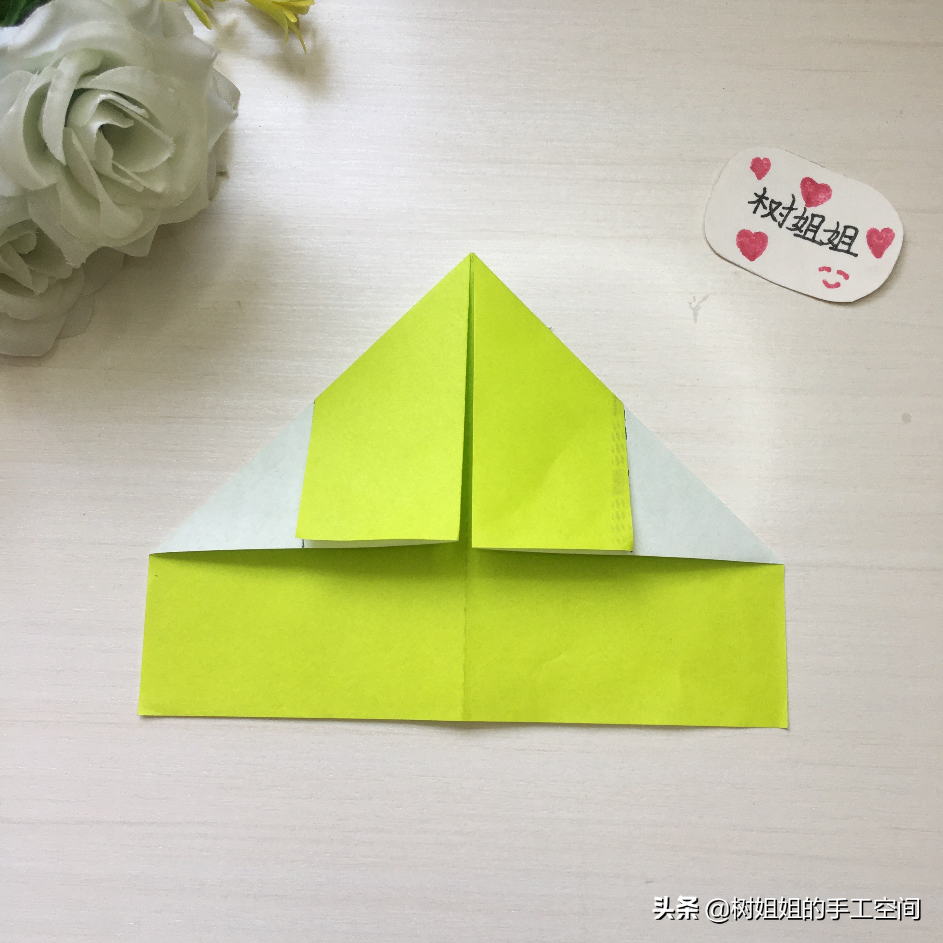 实用好看的书签折纸教程,折纸爱心书签大正方形纸