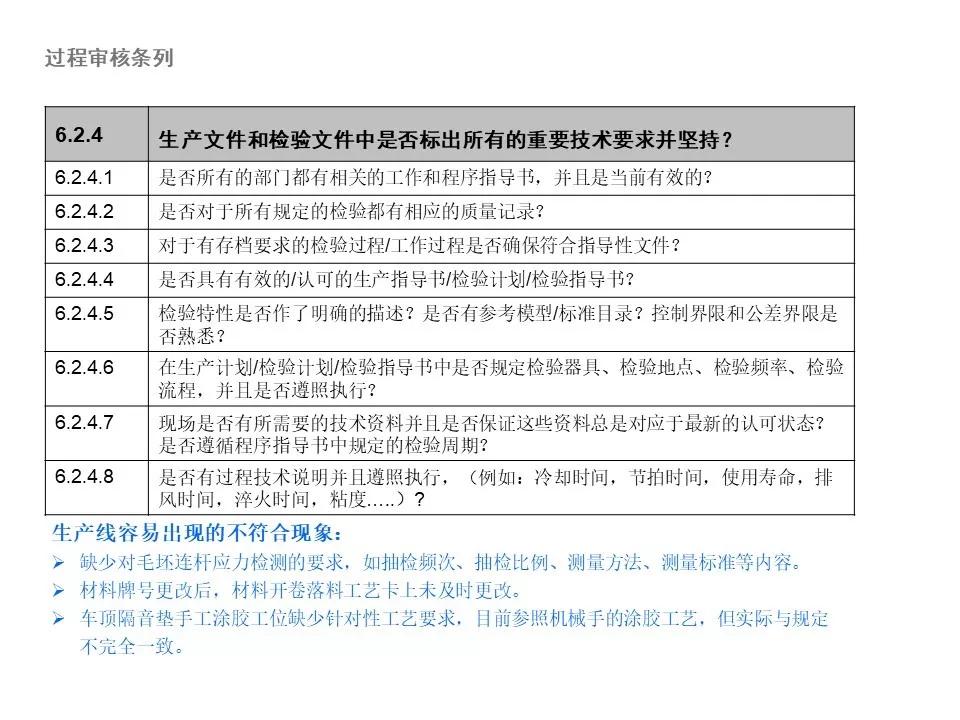 vda6.3审核技巧难点解析,大众1.5l车常见问题
