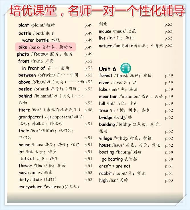 人教PEP版五年级上册1-6单词音频汇总