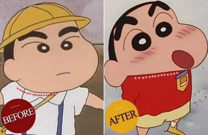 蜡笔小新无法抵挡蛋糕的诱惑,蜡笔小新被挤太阳穴