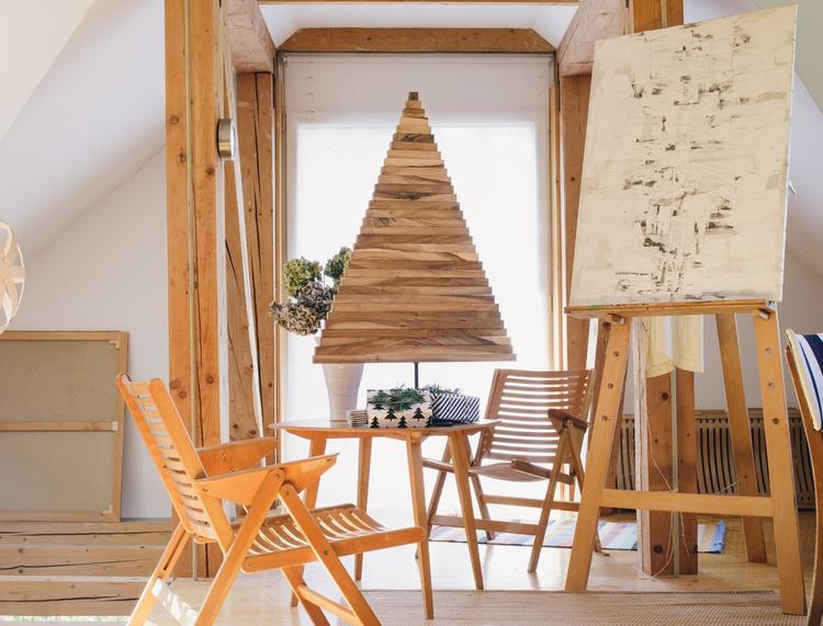 圣诞树极简画法,北欧风格圣诞树