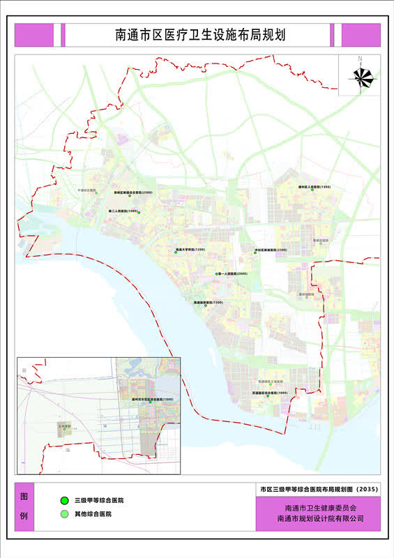 南通三甲级医院规划图,南通市最新医疗规划