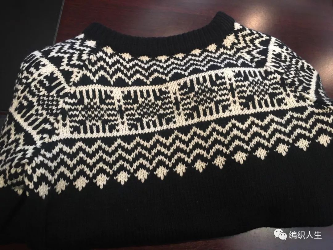 星空黑白提花毛衣编织图解,秋冬针织提花打底衫黑白