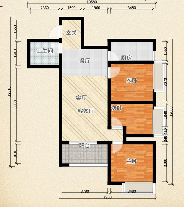 闺蜜家房子装修效果图,129平米小户型现代装修