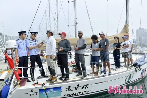 三十日，沧海一棹贯东亚欢迎2019青岛港第四届“远东杯”国际帆船拉力赛航海勇士们“回家”