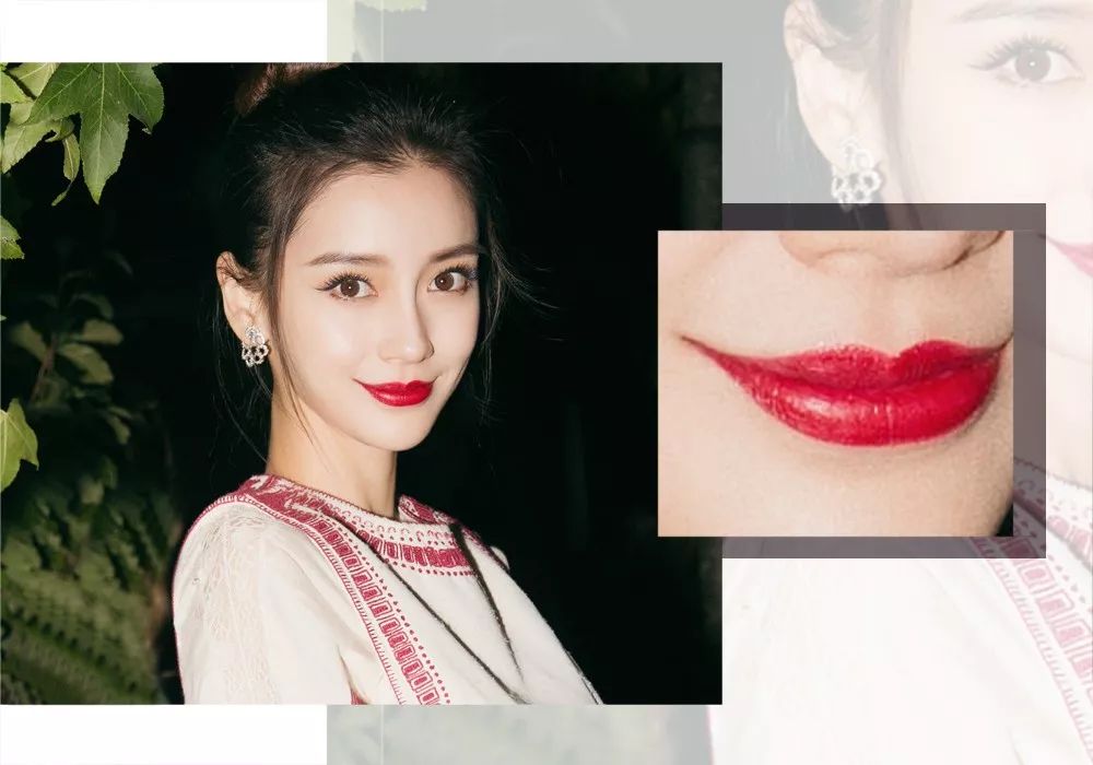 杨颖全唇妆,angelababy唇妆画一半