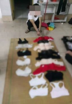 男子偷女子内衣被监控拍到,男子偷走400件女士内衣