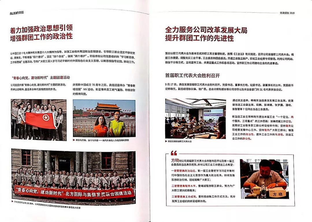 奥信发展公司*党**委发布《*党**建报告2019》