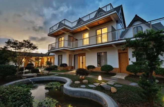 上海市崇明南来北往精品民宿,崇明恬园居民宿和风小木屋团购