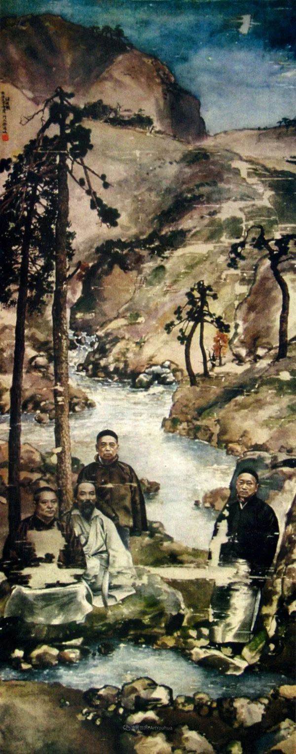 徐悲鸿先生的巨幅油画愚公移山,徐悲鸿中国现代画之父