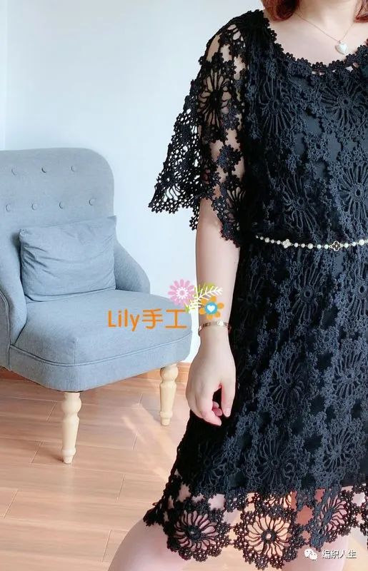 钩针编织叶子连衣裙图解,柳叶连衣裙钩针编织教程