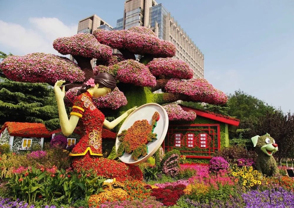 天安门广场花坛里的美景,有一种美叫天安门广场国庆花坛