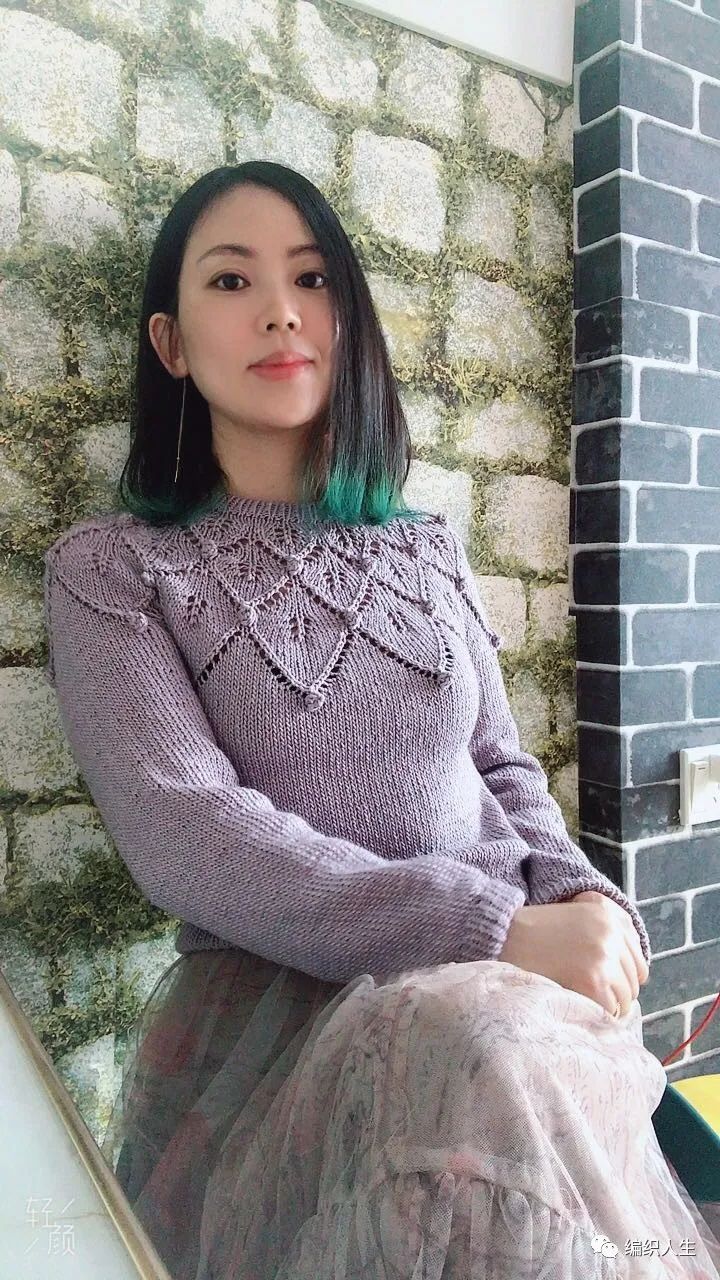 枫叶半袖套头毛衣编织教程全集,樱落棒针编织镂空宽松套头衫