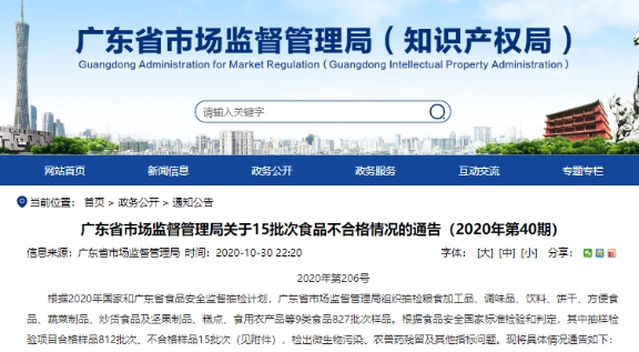 广东27批次食品抽检不合格,广东省食品抽检不合格的处理流程