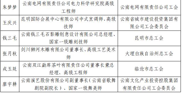 第六届云岭工匠年度人物,第四届云岭工匠