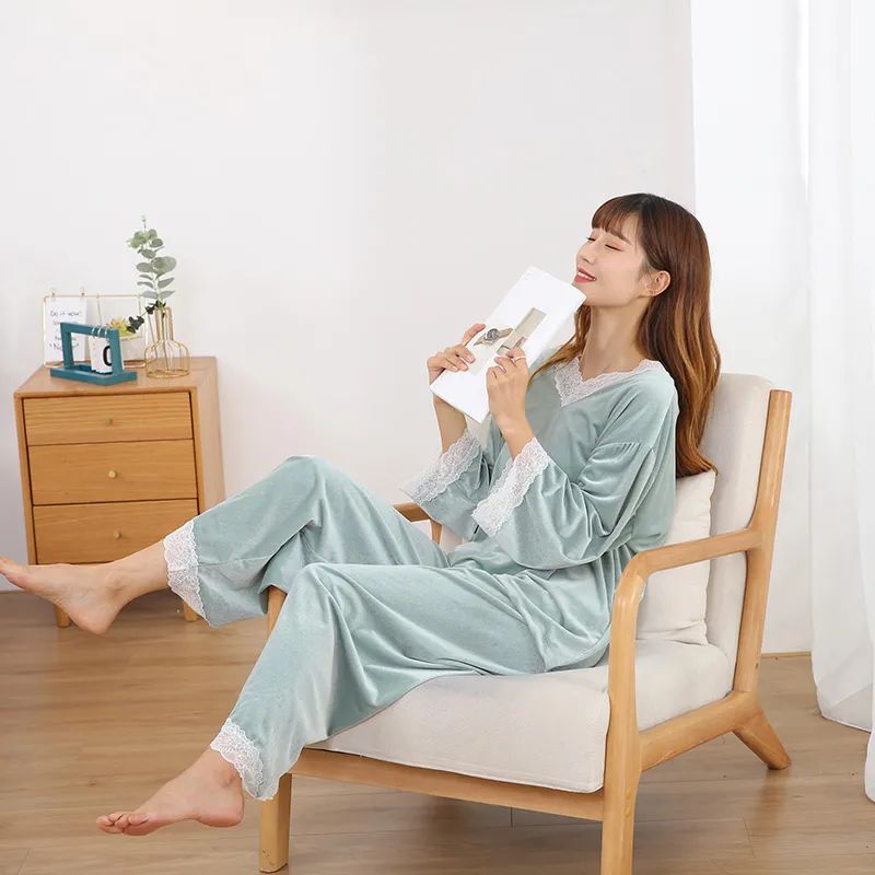 珊瑚绒睡衣冬季可外穿,双面珊瑚绒睡衣睡袍