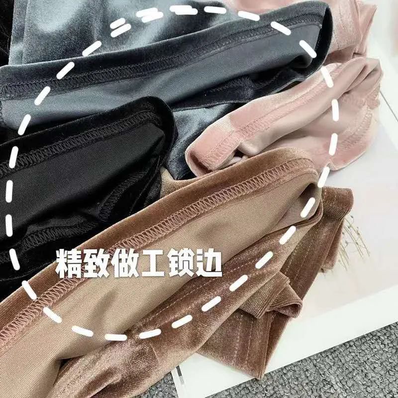 这条丝绒阔腿裤绝了，“吃肉”10斤，显高5CM！布料亮滑细腻