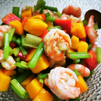 异域风情的酸辣芒果虾超级简单,芒果菠萝柠檬虾