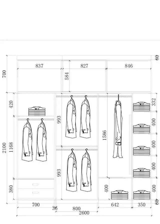 1.3米衣柜格局设计图,1米3衣柜布局设计