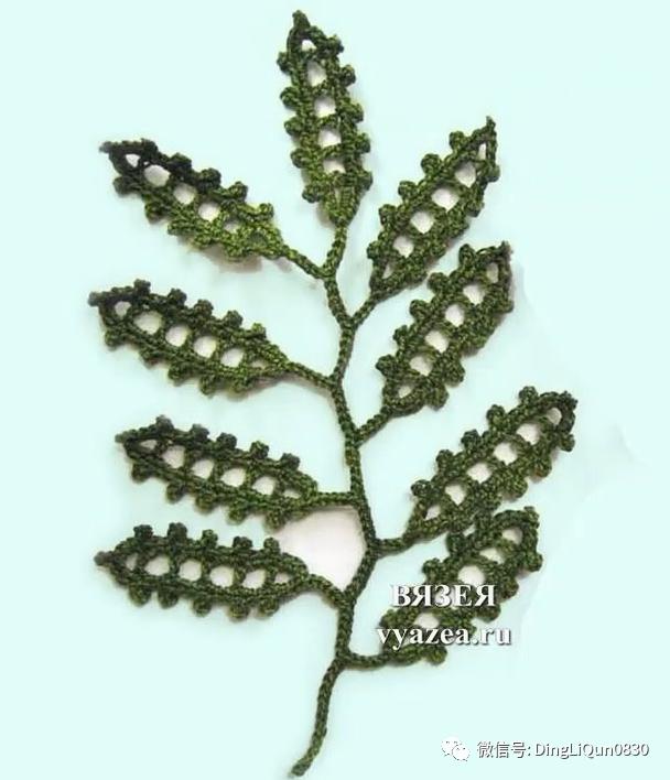 树叶钩针编织大全图解,树枝树叶的编织图解