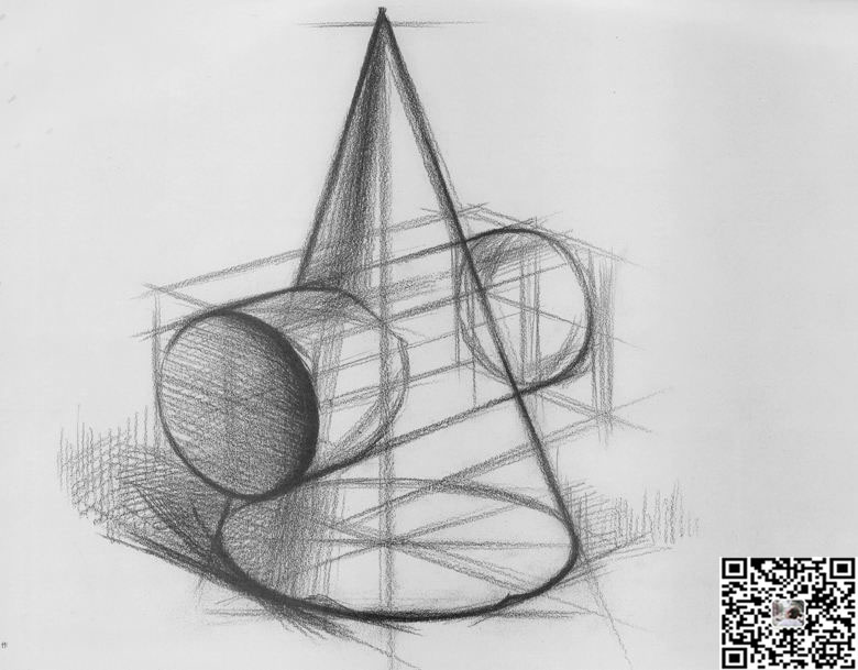 素描静物大组合图片,素描大画面的画法