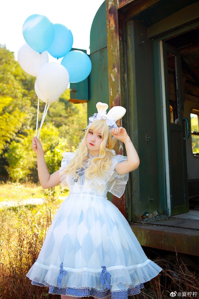 夏日感满满的lolita,lolita粉色气球
