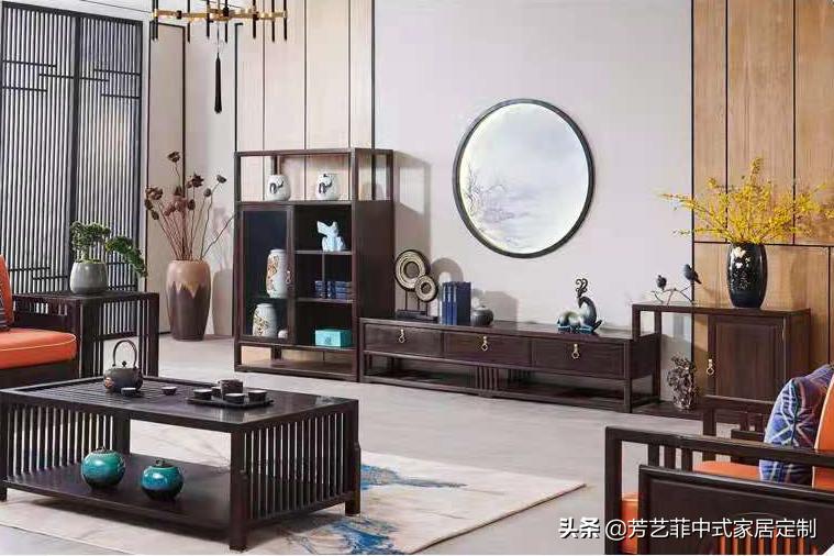 新中式家具客厅布置,新中式家具打柜子效果图