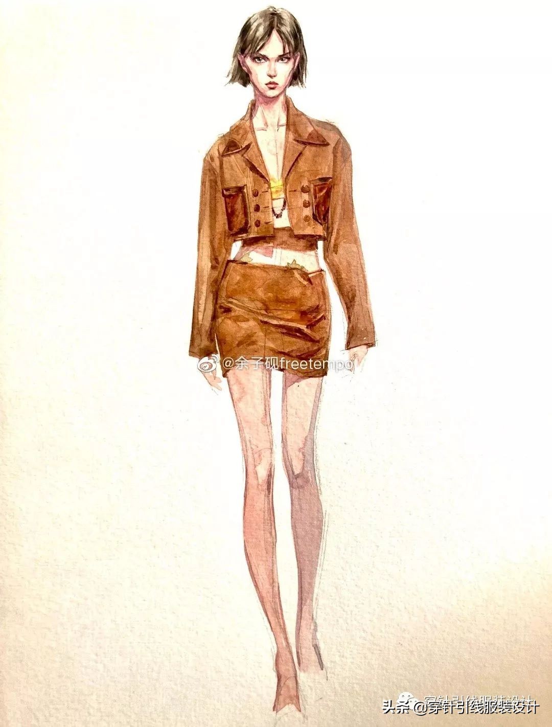 礼服服装效果图手绘,西装手绘服装效果图