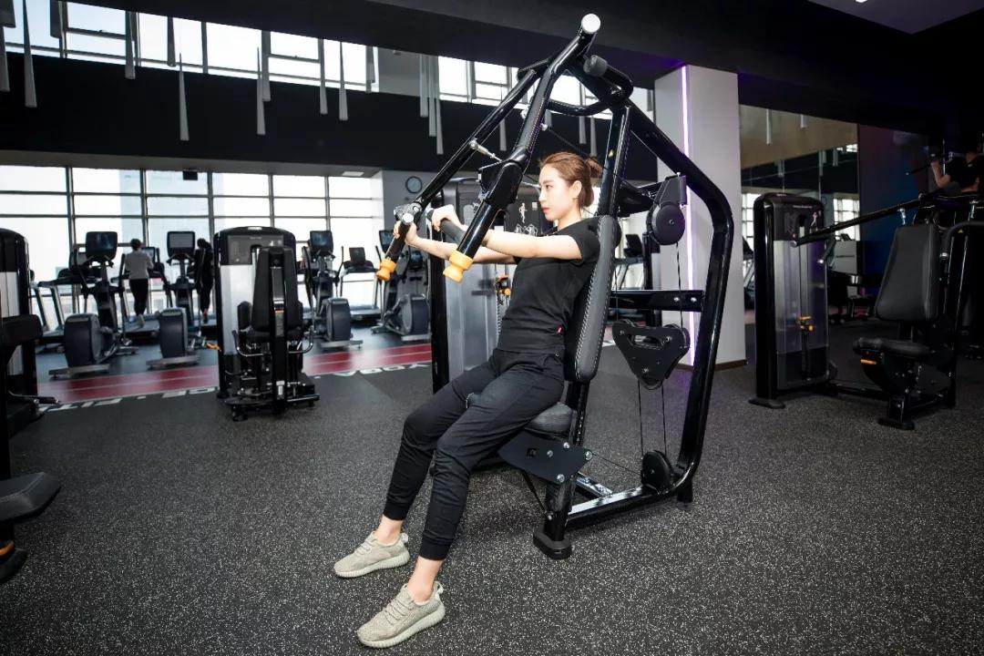 固定器械推胸锻炼胸部哪里,坐姿推胸固定器械和哑铃推胸