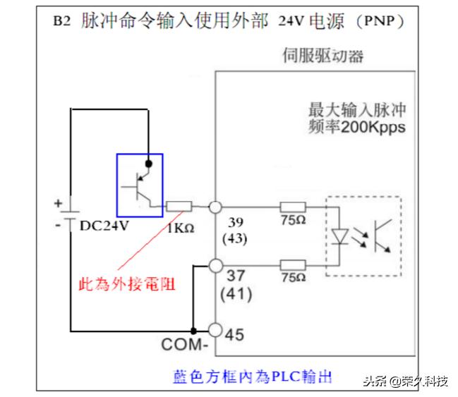 台达plc与伺服通讯线接线图,台达plc与伺服进行脉冲控制接线