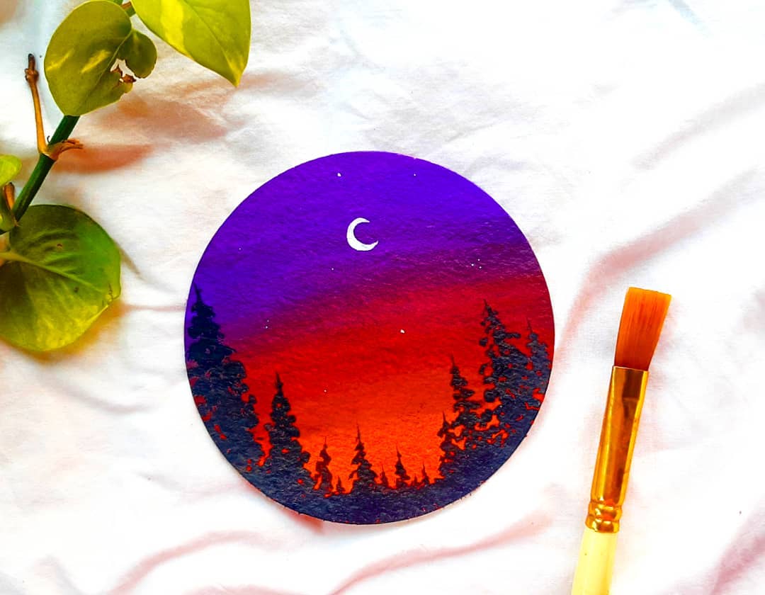 用固体水彩来写merrychristmas,水彩画作品卡通入门