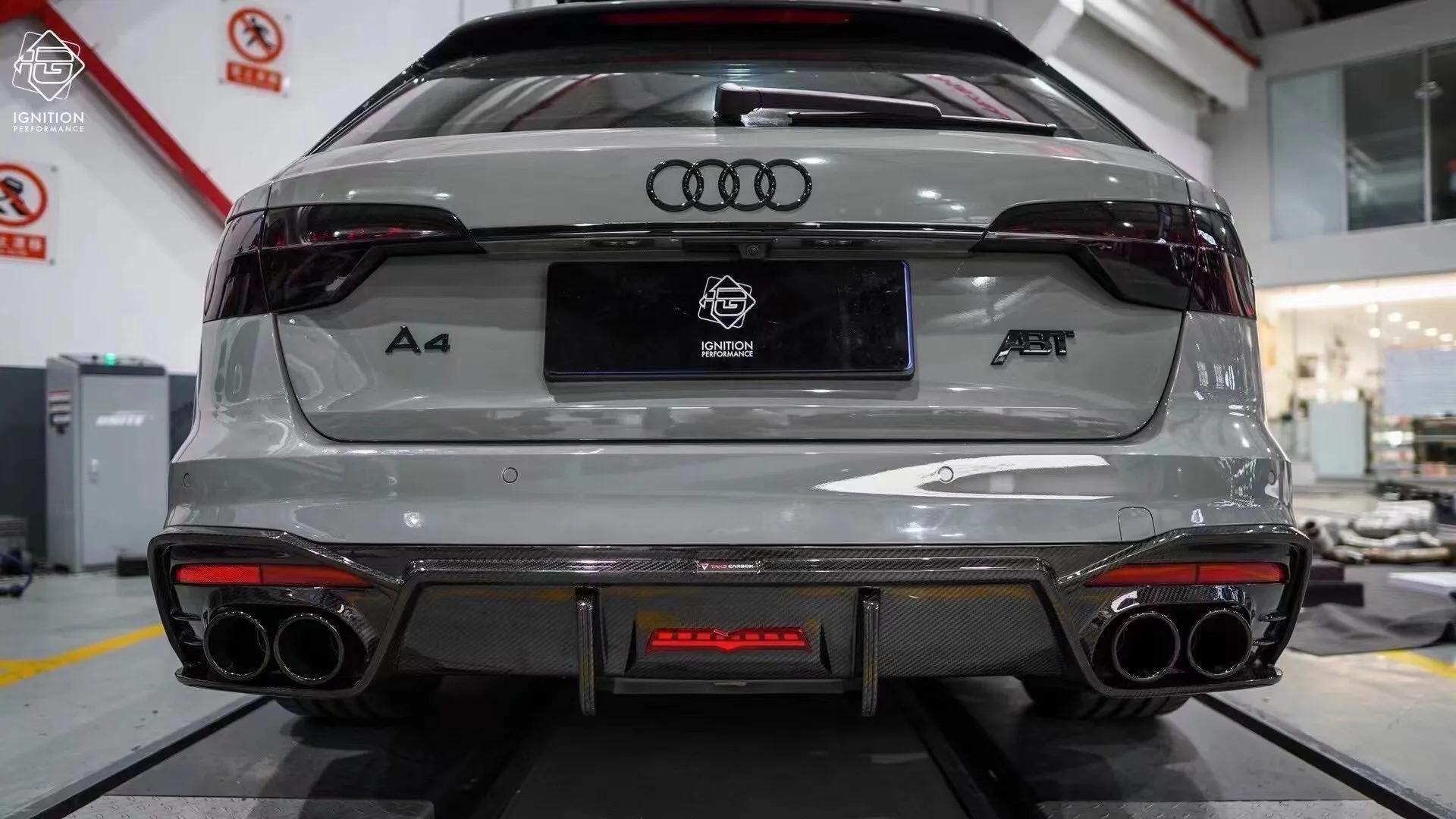 奥迪a4电光碳灰改色,a4碳纤维尾唇