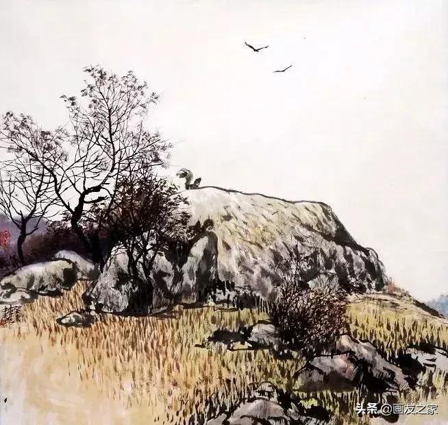 江南梦里水乡主题国画,田园生活国画