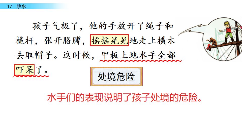 五年级语文17课跳水我想对船长说,五年级下册语文跳水重点讲解