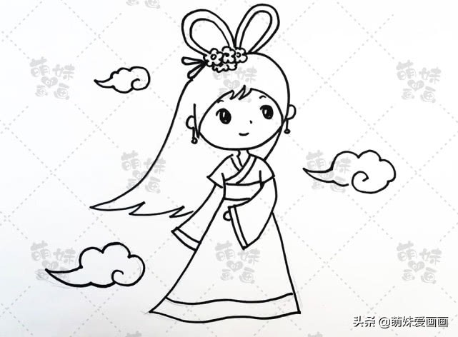 简单又漂亮的小公主简笔画,简单又好看的小公主简笔画