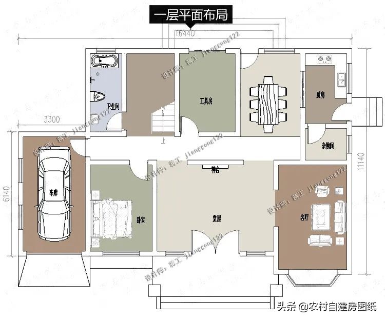 二层带车库露台农村别墅,带车库的二层农村小别墅实景房