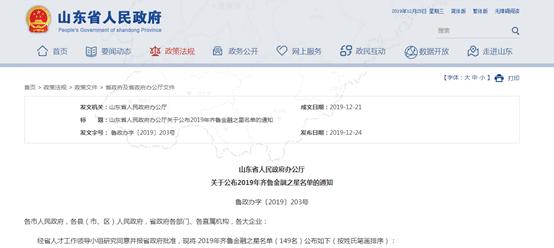 这149人每人每月享受省政府津贴1000元,2019齐鲁金融之星名单公布